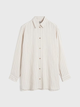 Рубашка цвета экрю TOTEME в полоску: фото - Invogue