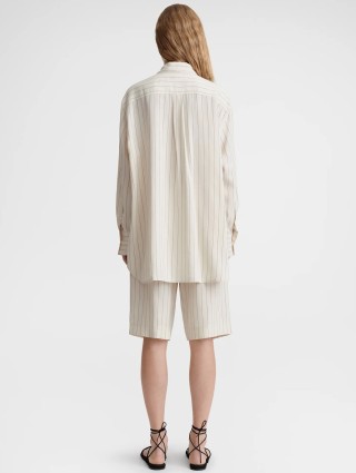 Рубашка цвета экрю TOTEME в полоску: фото 3 - Invogue