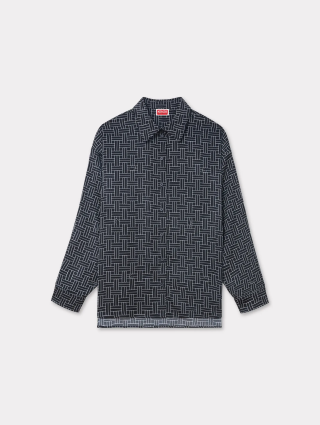 Чорна сорочка Kenzo з орнаментом: фото - Invogue