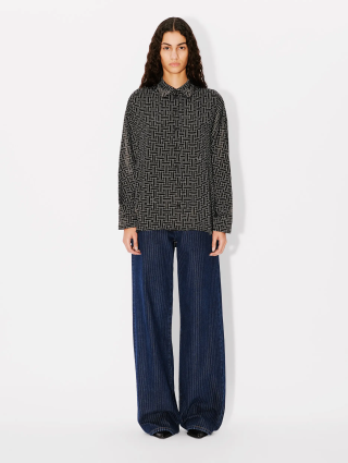 Чорна сорочка Kenzo з орнаментом: фото 5 - Invogue