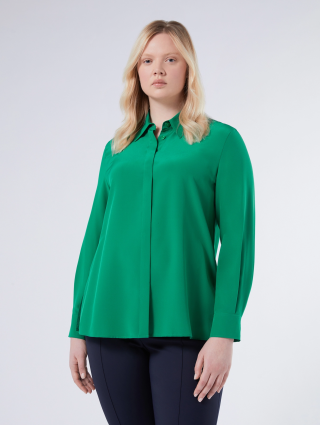 Зелена сорочка Marina Rinaldi з шовкового крепдешину: фото 2 - Invogue