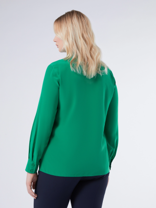 Зелена сорочка Marina Rinaldi з шовкового крепдешину: фото 3 - Invogue