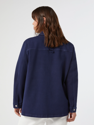 Синяя рубашка Marina Rinaldi джинсовая: фото 3 - Invogue