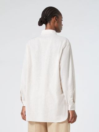 Сорочка у смужку Marina Rinaldi з бавовни та льону: фото 2 - Invogue