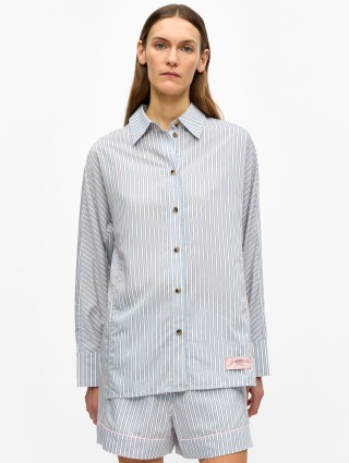 Блакитна сорочка GANNI : фото 2 - Invogue