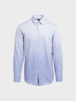 Голубая рубашка BOSS хлопковая: фото - Invogue