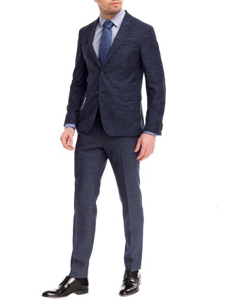 Голубая рубашка BOSS хлопковая: фото 1 - Invogue