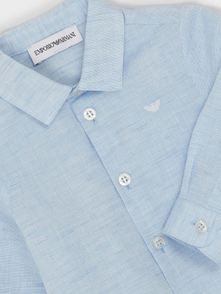 Синя сорочка EMPORIO ARMANI KIDS : фото 2 - Invogue