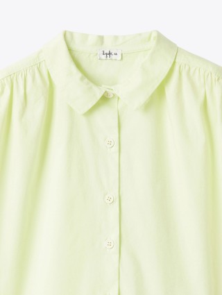 Зелена сорочка IL GUFO з еластичного бавовняного попліну: фото 2 - Invogue