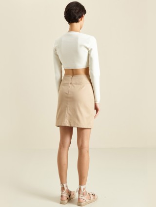 Кремовая юбка MAX MARA: фото 1 - Invogue