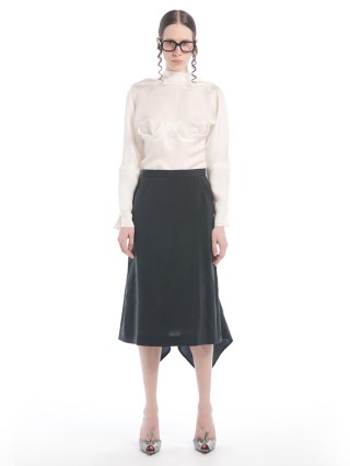 Чорна спідниця Push Button з драпіруванням: фото 1 - Invogue