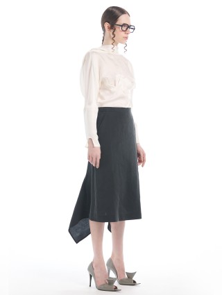 Чорна спідниця Push Button з драпіруванням: фото 3 - Invogue