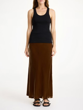 Коричневая юбка Malene Birger макси: фото 1 - Invogue