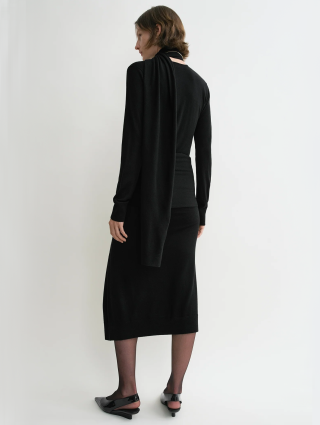 Чорна спідниця Totême драпірована: фото 3 - Invogue