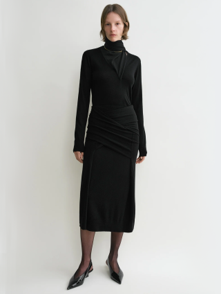 Чорна спідниця Totême драпірована: фото 1 - Invogue