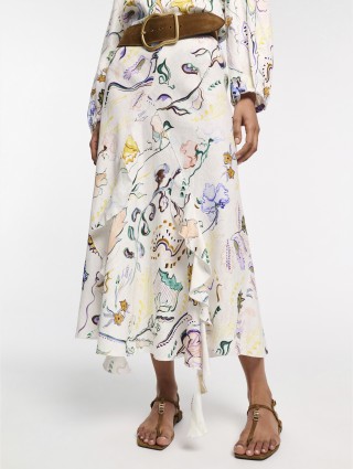 Лляна спідниця Dorothee Schumacher з квітковим принтом: фото 4 - Invogue