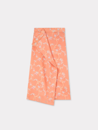 Оранжевая юбка Kenzo шелковая: фото - Invogue