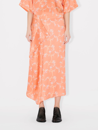 Оранжевая юбка Kenzo шелковая: фото 2 - Invogue