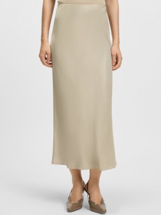 Бежева спідниця BOSS атласна: фото 2 - Invogue