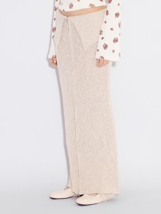 Бежевая юбка Holzweiler из смеси хлопка и льна: фото 2 - Invogue