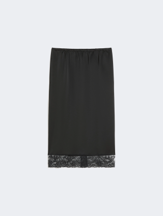 Черная юбка WEEKEND MAX MARA с кружевной лентой: фото - Invogue