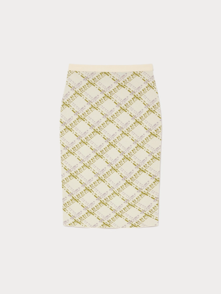Кремовая юбка MARINA RINALDI с жаккардовым узором: фото - Invogue