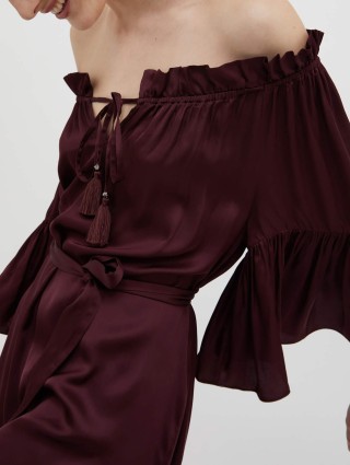 Бордовое платье MAX&CO: фото 3 - Invogue