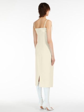 Молочное платье миди SPORTMAX: фото 2 - Invogue