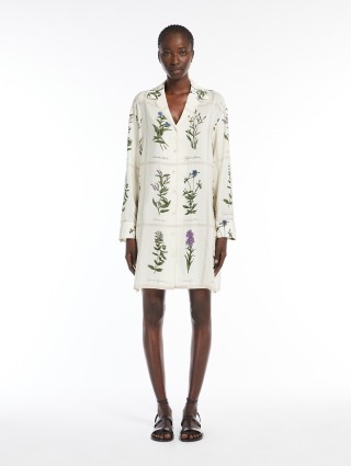 Молочное платье Weekend Max Mara из шелкового крепдешина: фото 3 - Invogue