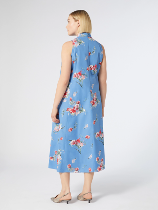 Блакитна сукня Marina Rinaldi з квітковим принтом: фото 2 - Invogue