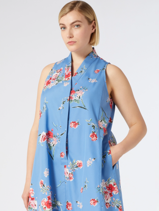 Блакитна сукня Marina Rinaldi з квітковим принтом: фото 3 - Invogue