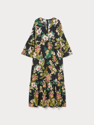 Чорна сукня Marina Rinaldi з квітковим принтом: фото - Invogue