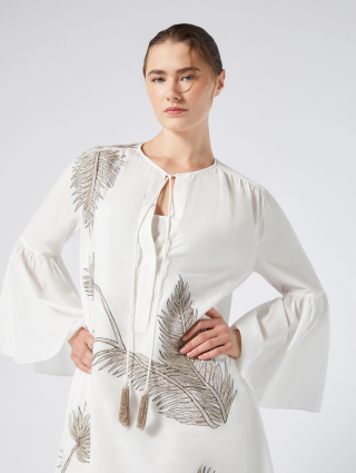 Біла сукня Marina Rinaldi з вишивкою: фото 4 - Invogue