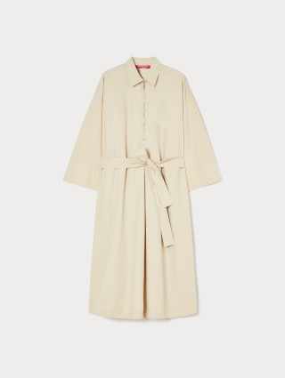 Бежева сукня Marina Rinaldi з бавовняного попліну: фото - Invogue