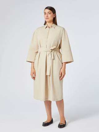Бежева сукня Marina Rinaldi з бавовняного попліну: фото 2 - Invogue