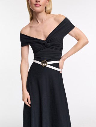 Темно-синее платье DOROTHEE SCHUMACHER с драпировкой: фото 2 - Invogue