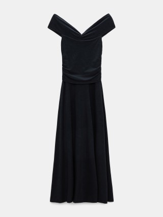 Темно-синее платье DOROTHEE SCHUMACHER с драпировкой: фото 3 - Invogue