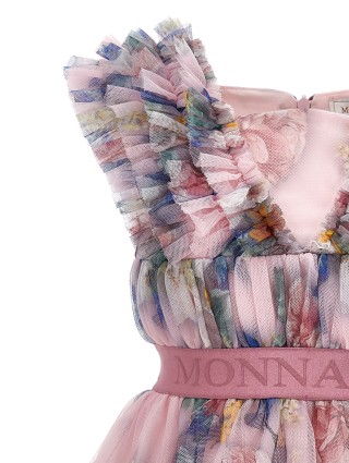 Рожева сукня MONNALISA з квітковим принтом: фото 3 - Invogue