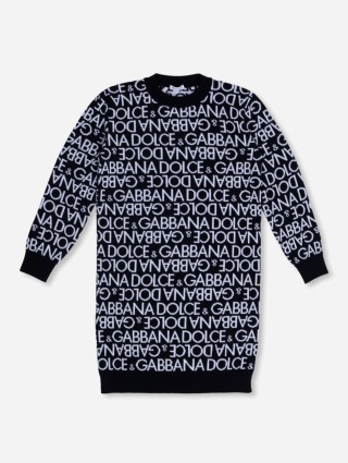 Сукня DOLCE&GABBANA з вовни з принтом у вигляді логотипу: фото - Invogue