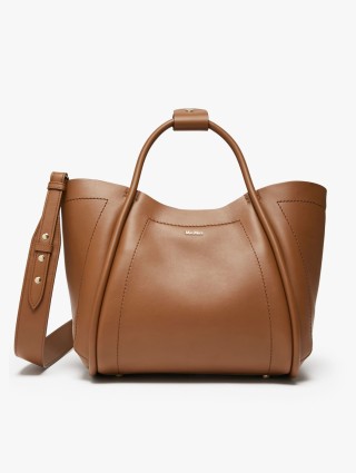 Коричнева сумка Max Mara Small Marine зі шкіри: фото - Invogue