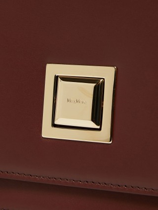 Бордова сумка MAX MARA зі шкіри з металевою застібкою: фото 5 - Invogue