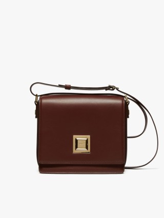 Бордова сумка MAX MARA зі шкіри з металевою застібкою: фото - Invogue