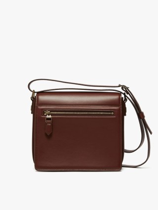 Бордова сумка MAX MARA зі шкіри з металевою застібкою: фото 3 - Invogue