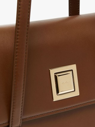 Коричнева сумка MAX MARA квадратної форми зі шкіри: фото 3 - Invogue