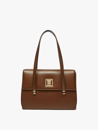 Коричнева сумка MAX MARA квадратної форми зі шкіри: фото - Invogue