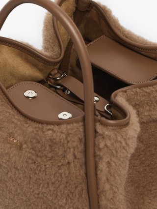 Коричневая сумка Small Teddy fabric Marine из бленда шерсти и шелка: фото 5 - Invogue