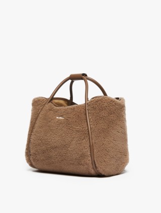 Коричневая сумка Small Teddy fabric Marine из бленда шерсти и шелка: фото 2 - Invogue