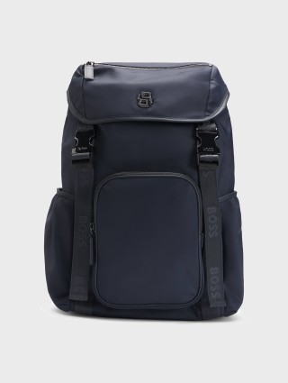 Синій рюкзак BOSS з подвійною монограмою: фото - Invogue