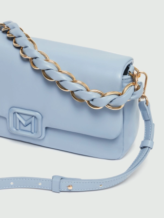 Блакитна сумка Marella з емблемою: фото 3 - Invogue