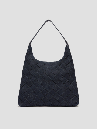 Темно-синяя сумка PennyBlack с плетением: фото - Invogue